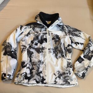 Saloman Black and White Floral Ski Jacket